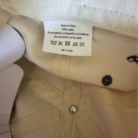 USA Embroidered Cap by FRASIER STERLING ❤️🤍💙cream hat w/navy brim.EmbroideredUSA - Picture 7 of 9